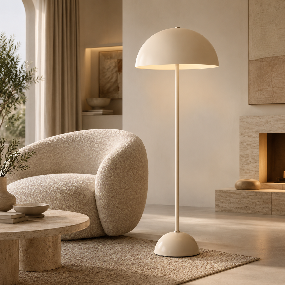 FEDHILORA™ Miro Cream Dome Floor Lamp
