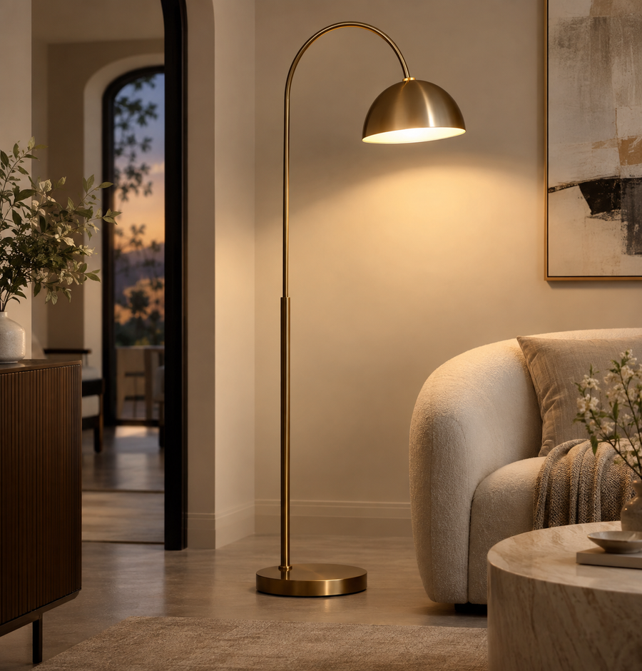 FEDHILORA™ Caldera Travertine Sphere Floor Lamp