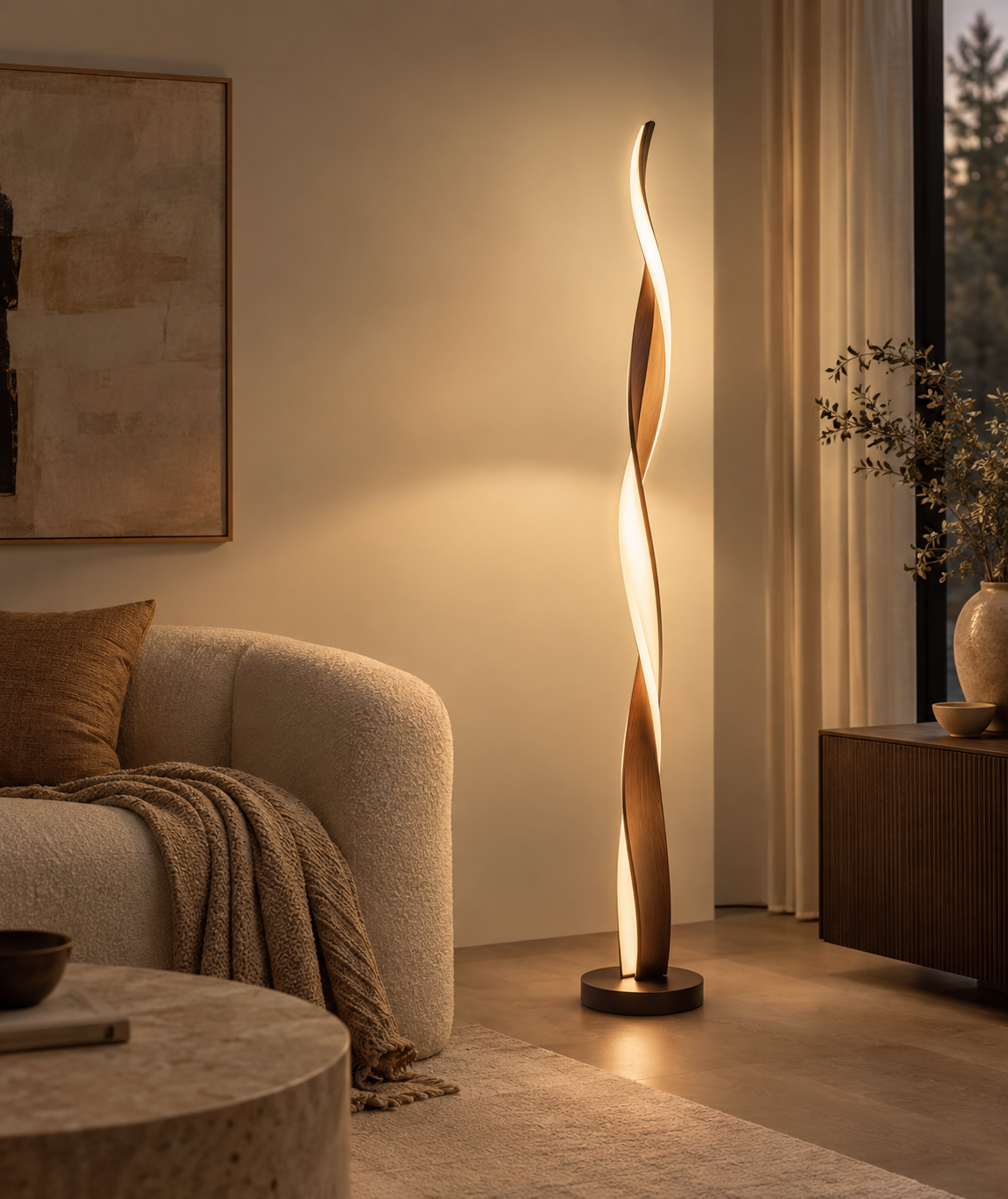 FEDHILORA™ Lune Slim Reading Floor Lamp