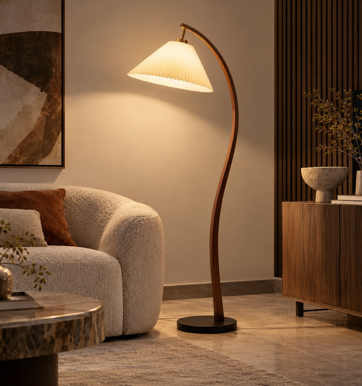 FEDHILORA™ Haven Pleated Shade Floor Lamp