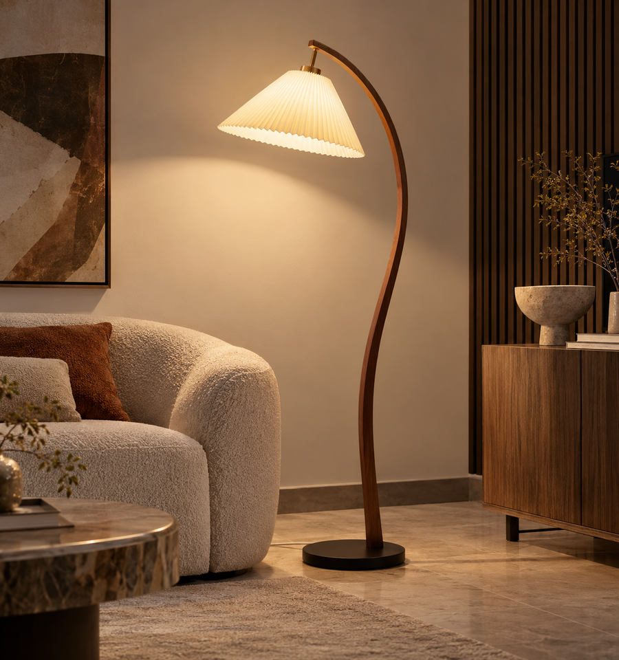 FEDHILORA™ Haven Pleated Shade Floor Lamp